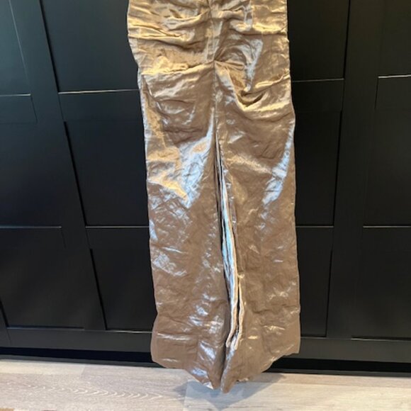 Nicole Miller Ruched Evening Gown, Size 8, Champaign color - Picture 6 of 9